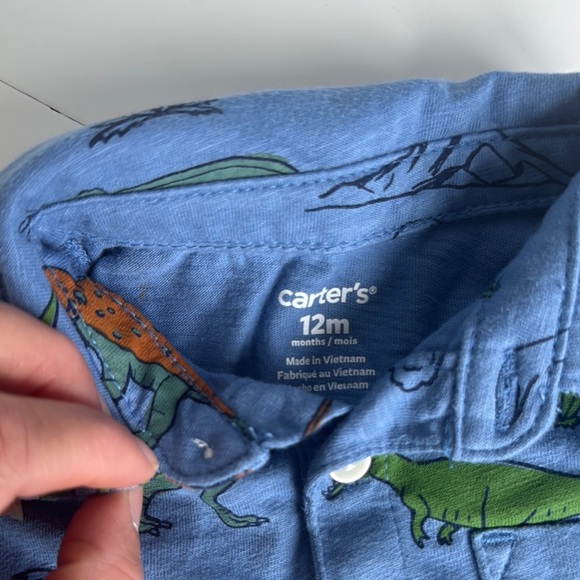 Carter's Blue and Green Nautical Button Down Shirt - Picture 2 of 4